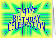 74th Birthday Party Invitation Bright Star card