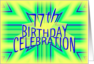 77th Birthday Party Invitation Bright Star card