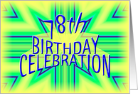 78th Birthday Party Invitation Bright Star card
