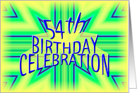 54th Birthday Party Invitation Bright Star card