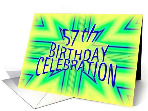 57th Birthday Party Invitation Bright Star card (630689)