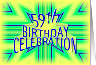 59th Birthday Party Invitation Bright Star card