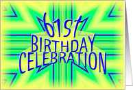 61st Birthday Party Invitation Bright Star card