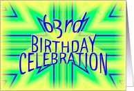 63rd Birthday Party Invitation Bright Star card