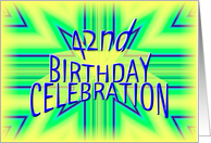 42nd Birthday Party Invitation Bright Star card