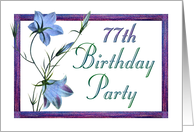 77th Birthday Party Invitations Bluebell Flowers card