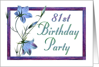 81st Birthday Party Invitations Bluebell Flowers card