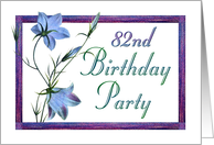 82nd Birthday Party Invitations Bluebell Flowers card