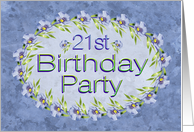 21st Birthday Party Invitations Lavender Flowers card