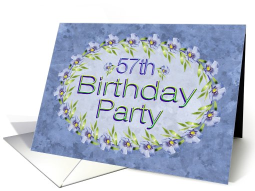 57th Birthday Party Invitations Lavender Flowers card (633229)