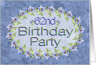 62nd Birthday Party Invitations Lavender Flowers card