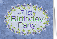 71st Birthday Party Invitations Lavender Flowers card