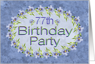 77th Birthday Party Invitations Lavender Flowers card