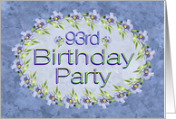 93rd Birthday Party Invitations Lavender Flowers card