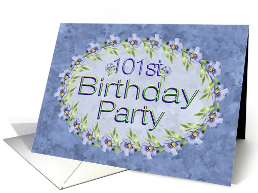 101st Birthday Party Invitations Lavender Flowers card (633528)