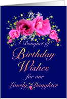 Daughter Birthday From Both of Us Pink Flowers Bouquet card