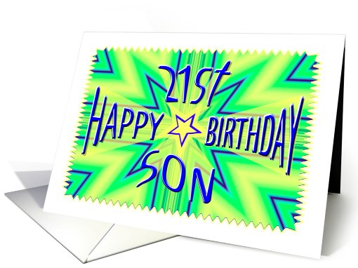 Son 21st Birthday Starburst Spectacular card (644800)