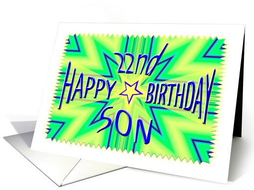 Son 22nd Birthday Starburst Spectacular card (644801)