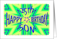 Son 25th Birthday Starburst Spectacular card