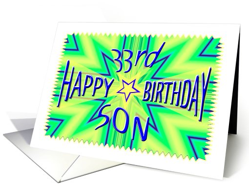 Son 33rd Birthday Starburst Spectacular card (645239)