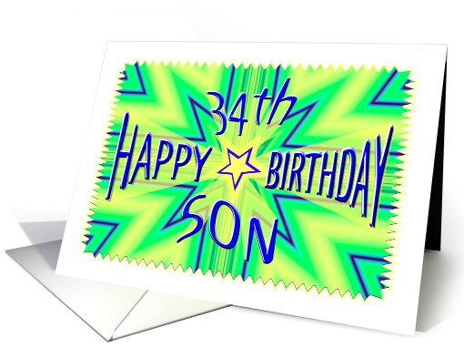 Son 34th Birthday Starburst Spectacular card (645242)