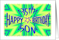 Son 35th Birthday Starburst Spectacular card