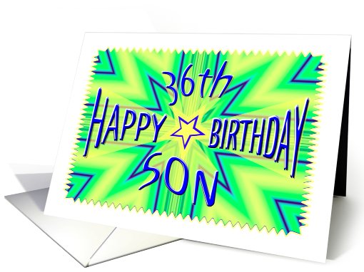 Son 36th Birthday Starburst Spectacular card (645250)