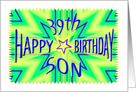 Son 39th Birthday Starburst Spectacular card