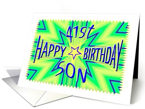 Son 41st Birthday Starburst Spectacular card (645268)