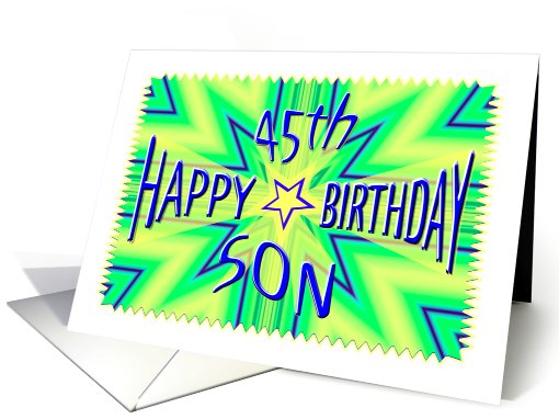 Son 45th Birthday Starburst Spectacular card (645274)