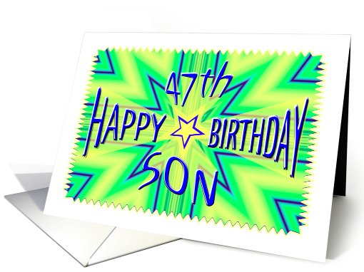 Son 47th Birthday Starburst Spectacular card (645278)