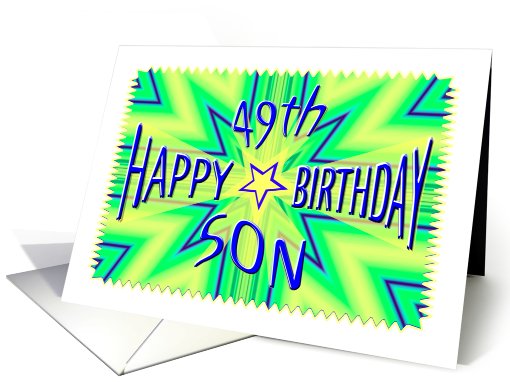 Son 49th Birthday Starburst Spectacular card (645282)