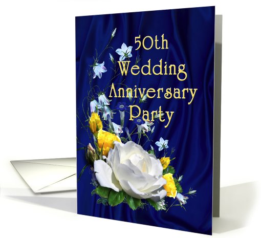 50th Wedding Anniversary Party Invitation Roses card (648688)