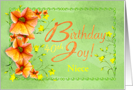 Niece 40th Birthday Joy Flowers and Love card