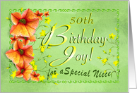 Niece 50th Birthday, Joyful Flowers card