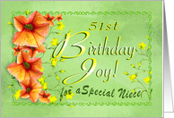 Niece 51st Birthday, Joyful Flowers card