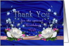 Birthday Gift Thank You, White Roses card