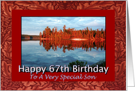 67th Birthday Son Sunrise Reflections card