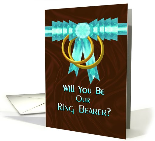 Will You Be Our Ring Bearer, Turquoise and brown card (669945)