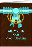 Will You Be Our Ring Bearer, Turquoise and brown card