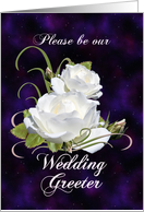 Wedding Greeter Request with White Roses card