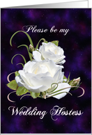 Hostess Request with White Roses card