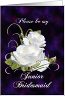 Junior Bridesmaid Request with White Roses card