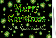 Granddad Christmas Green Stars and Holly card