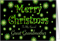 Great Grandmother Christmas Green Stars and Holly card