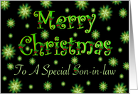 Son-in-law Christmas Green Stars and Holly card
