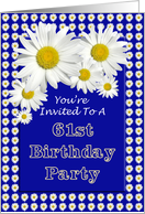61st Birthday Party Invitations, Cheerful Daisies card