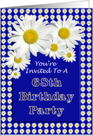 68th Birthday Party Invitations, Cheerful Daisies card