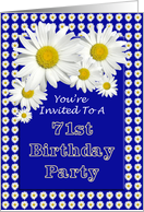 71st Birthday Party Invitations, Cheerful Daisies card