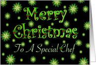 Chef Christmas Green Stars and Holly card